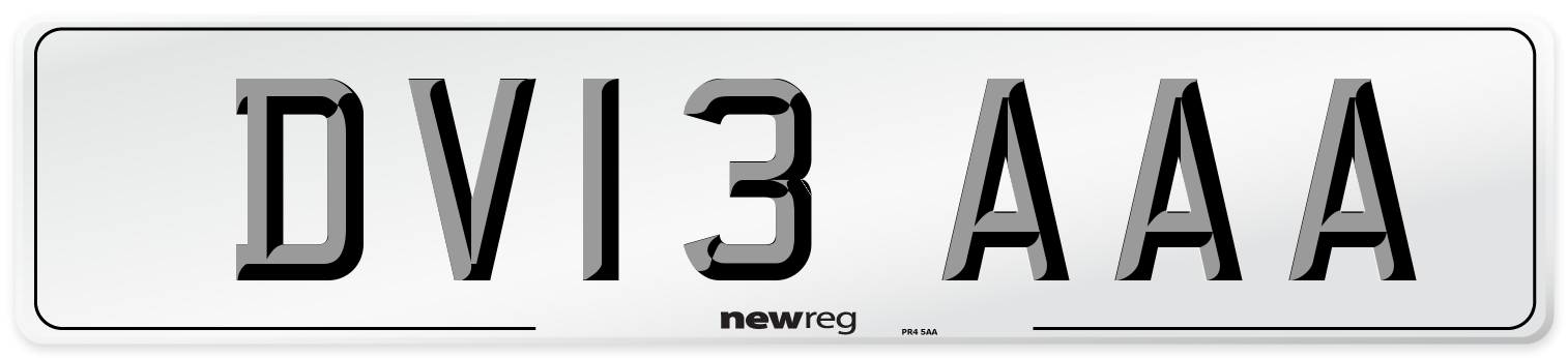 DV13 AAA Number Plate from New Reg